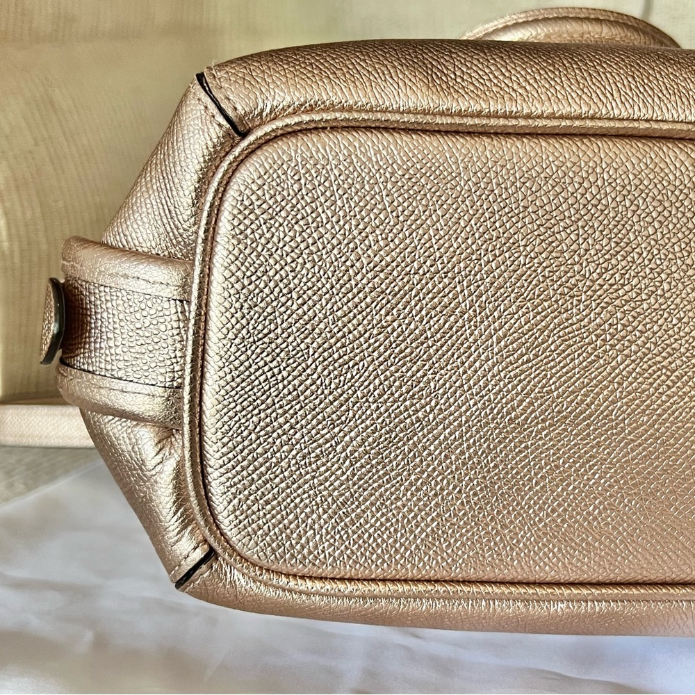 Coach Bag Rose Gold Metallic Leather Prince Street Satchel - Picture 10 of 17